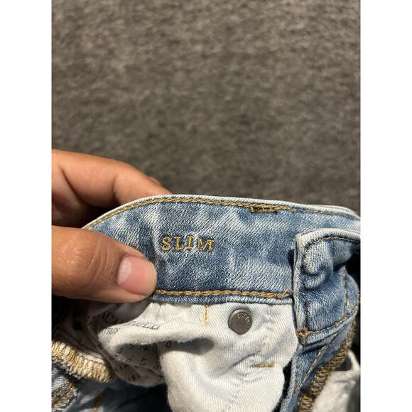 American Eagle Jeans Mens 28x30 AirFlex Slim Straight Low Rise‎ Light Wash Fade - Picture 6 of 8